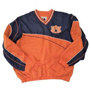 Vintage Auburn University Tigers Orange Navy Pullover Sweatshirt Large Lined